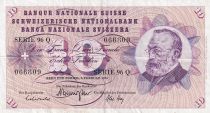 Switzerland 10 Francs 1967 - Gottfried Keller, Carnation Flowers - 07-02-1974 - Serial 96Q