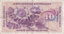 Switzerland 10 Francs 1967 - Gottfried Keller, Carnation Flowers - 15-01-1969 - Serial 61E