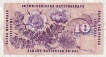 Switzerland 10 Francs 1967 - Gottfried Keller, Carnation Flowers - Serial 47F