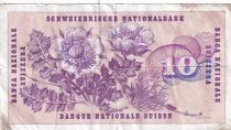Switzerland 10 Francs 1969 - Gottfried Keller, Carnation Flowers - Serial 61 X