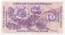 Switzerland 10 Francs 1971 - Gottfried Keller, Carnation Flowers - Serial 72 Q
