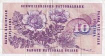 Switzerland 10 Francs 1972 - Gottfried Keller, Carnation Flowers - Serial 76 Y