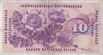 Switzerland 10 Francs 1972 - Gottfried Keller, Carnation Flowers - Serial 78 P