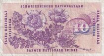 Switzerland 10 Francs 1973 - Gottfried Keller, Carnation Flowers - Serial 82 I