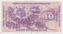 Switzerland 10 Francs 1973 - Gottfried Keller, Carnation Flowers - Serial 83Q