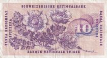 Switzerland 10 Francs 1974 - Gottfried Keller, Carnation Flowers - Serial 94 A