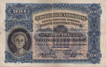 Switzerland 100 Francs - Woman portrait - Farmer - 1944 - Serial 13Z - P.35r