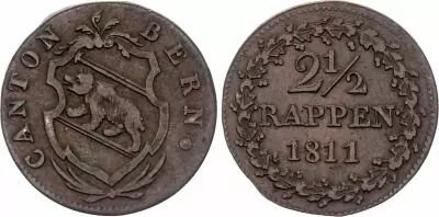 Switzerland 2 1/2 Rappen - Canton de Berne - 1811