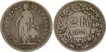 Switzerland 2 Francs Helvetia - 1874 - B Bern - Silver