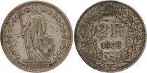 Switzerland 2 Francs Helvetia - 1905 - B Bern - Silver