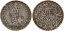 Switzerland 2 Francs Helvetia - 1920 - B Bern - Silver