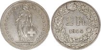 Switzerland 2 Francs Helvetia - 1944 - B Bern - Silver