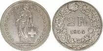 Switzerland 2 Francs Helvetia - 1944 - B Bern - Silver