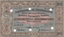 Switzerland 20 Francs Head of woman - 29-09-1927 Serial 10 F