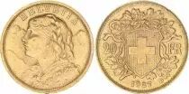 Switzerland 20 Francs Vreneli 1927 - B