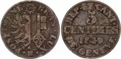 Switzerland 5 Centimes  - Canton of Gen�ve - 1840
