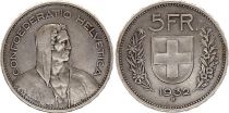 Switzerland 5 Francs Guillame Tell - 1932 - B Berne - Silver