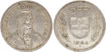 Switzerland 5 Francs Guillame Tell - 1954 - B Berne - Silver