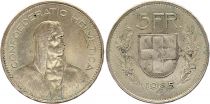 Switzerland 5 Francs Guillame Tell - 1965 - B Berne - Silver