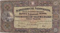Switzerland 5 Francs William Tell - 16-10-1947 - Serial 34 F