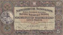 Switzerland 5 Francs William Tell - 16-10-1947 - Serial 37 O