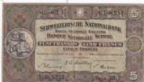 Switzerland 5 Francs William Tell - 16-10-1947 - Serial 38 T