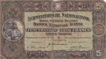 Switzerland 5 Francs William Tell - 16-11-1944 - Serial 26 G