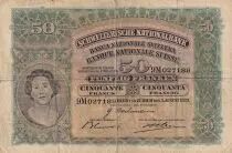 Switzerland 50 Francs Woman\'s head - 03-08-1939 - Serial 9M