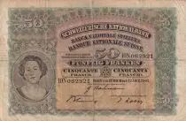 Switzerland 50 Francs Woman\'s head - 12-12-1941 - Serial 10N