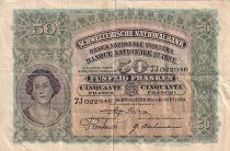 Switzerland 50 Francs Woman\'s head - 16-09-1930 - Serial 7J