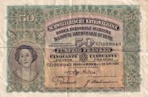 Switzerland 50 Francs Woman\'s head - 23-11-1927 - Serial 6?