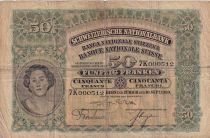 Switzerland 50 Francs Woman\'s head - 23-11-1927 - Serial 7K