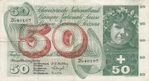 Switzerland 50 Francs Young girl - Harvesting apple - 1955 - P.47a - Serial 2G