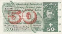 Switzerland 50 Francs Young girl - Harvesting apple - 1955 - P.47a - Serial 2G29678