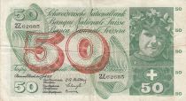 Switzerland 50 Francs Young girl - Harvesting apple - 1955 - P.47a - Serial 2Z
