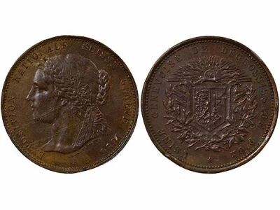 Switzerland Geneva Exhibition - Cooper Medal, Geneva Gold Refining Plant - 1896