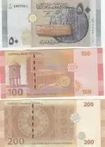 Syrian Arab Republic Series of 3 banknotes - 50, 100 and 200 pounds - 2022
