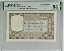 Syrie 1 Livre 1947 - Banque de Syrie et du Liban - Spécimen - P.57s