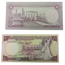Syrie Lot 7 billets 1 à 500 Pounds SYRIE 1982 à 1991