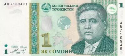 Tadjikistan 1 Somoni - Mirzo Tursunzoda - 1999 (2010) - S�rie AW - P.14A