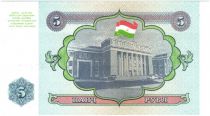 Tadjikistan 5 Roubles Parlement - 1994