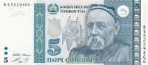 Tadjikistan 5 Somoni - S. Ayni - Tombeau de A. Rudaki - 1999