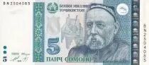 Tadschikistan 5 Somoni - S. Ayni - Shrine of A. Rudaki - 1999 - UNC - P.15