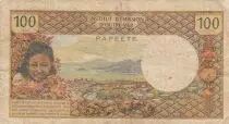 Tahiti 100 Francs - Tahitian - Without r&eacute;publique - Serial H1