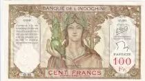 Tahiti 100 Francs Statue of Angkor - ND (1956) - Specimen - UNC
