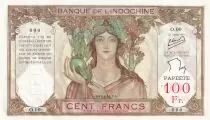 Tahiti 100 Francs Statue of Angkor - ND (1956) - Specimen - UNC