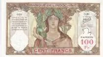 Tahiti 100 Francs Statue of Angkor - ND (1956) - Specimen