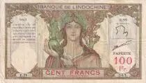 Tahiti 100 Francs Statue of Angkor - ND (1961) - Serial E.99