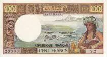 Tahiti 100 Francs Tahitienne - 1971 - Serial Y.2 - PUNC - P.24a