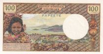 Tahiti 100 Francs Tahitienne - 1971 - Serial Y.2 - PUNC - P.24a